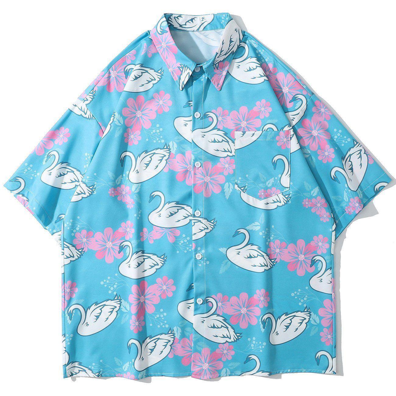 1984® - Swan Full Print Short-sleeved Shirt - 1984brand