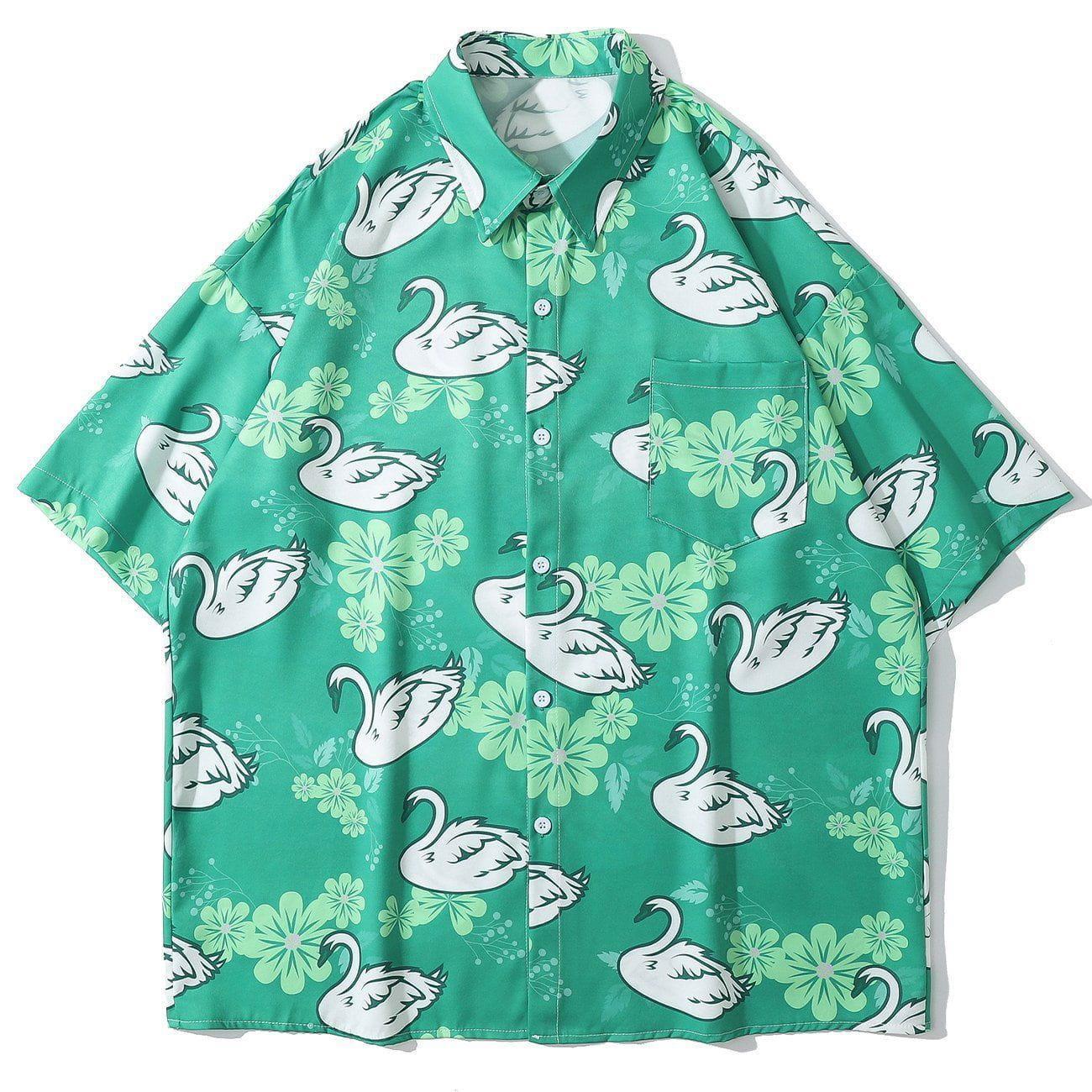 1984® - Swan Full Print Short-sleeved Shirt - 1984brand