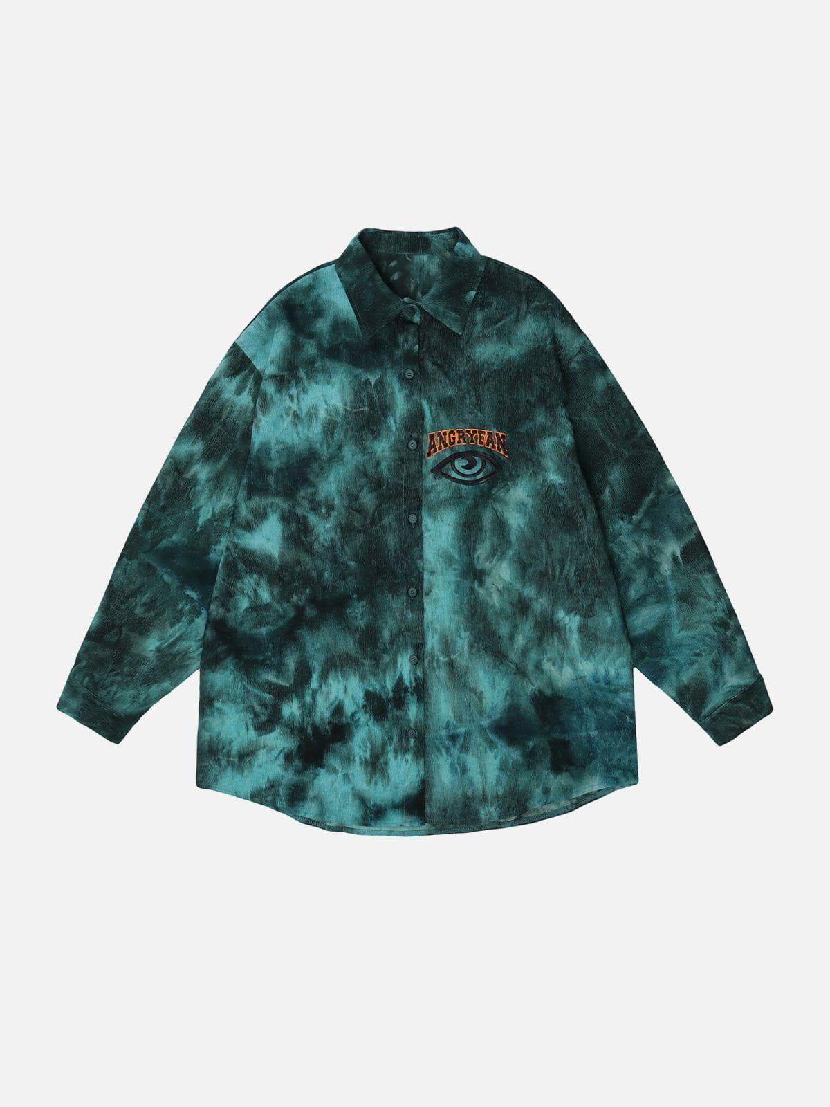 1984® - Tie Dye Letter Print Long Sleeve Shirt - 1984brand