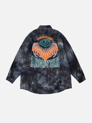 1984® - Tie Dye Letter Print Long Sleeve Shirt - 1984brand