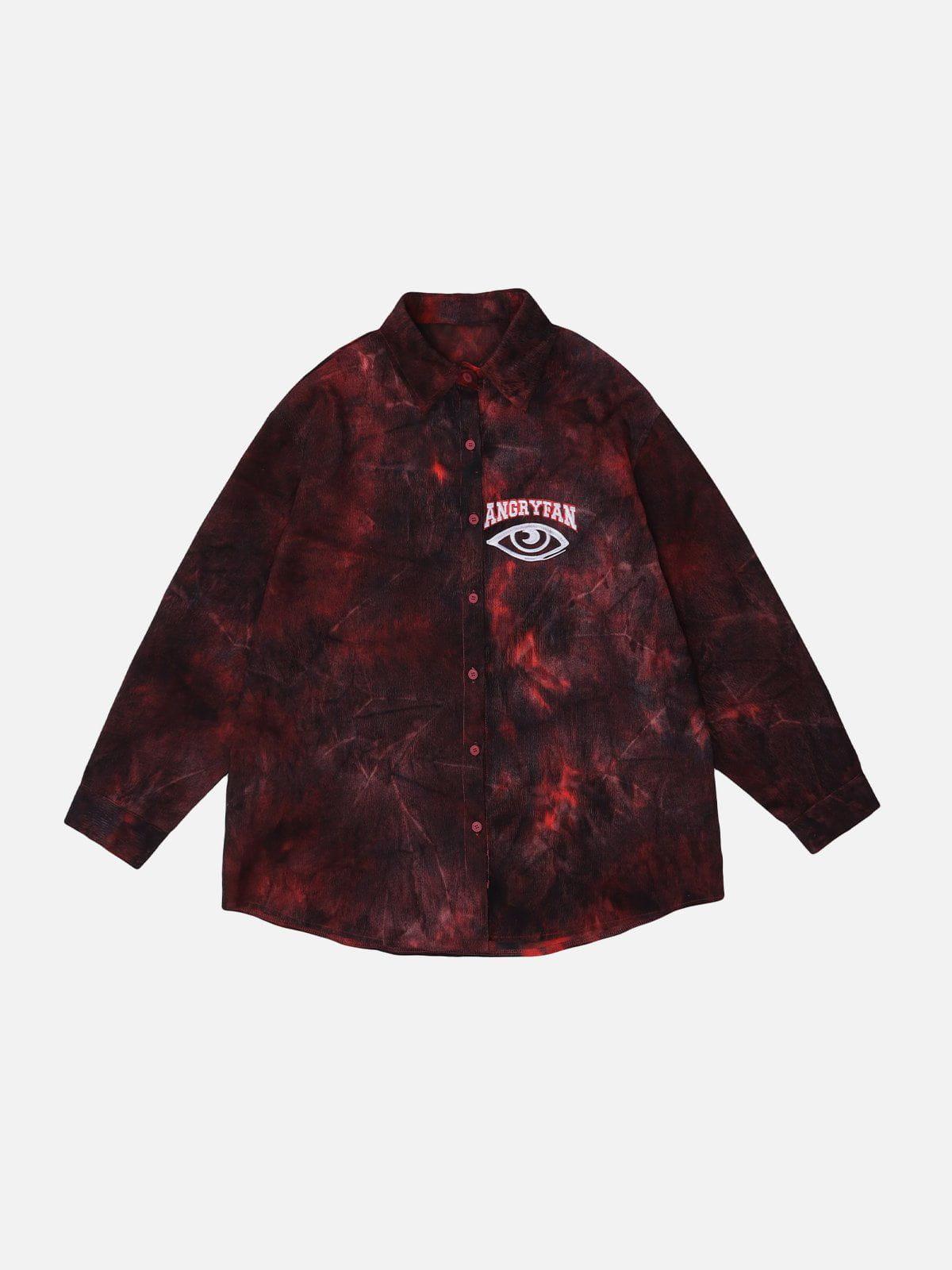 1984® - Tie Dye Letter Print Long Sleeve Shirt - 1984brand