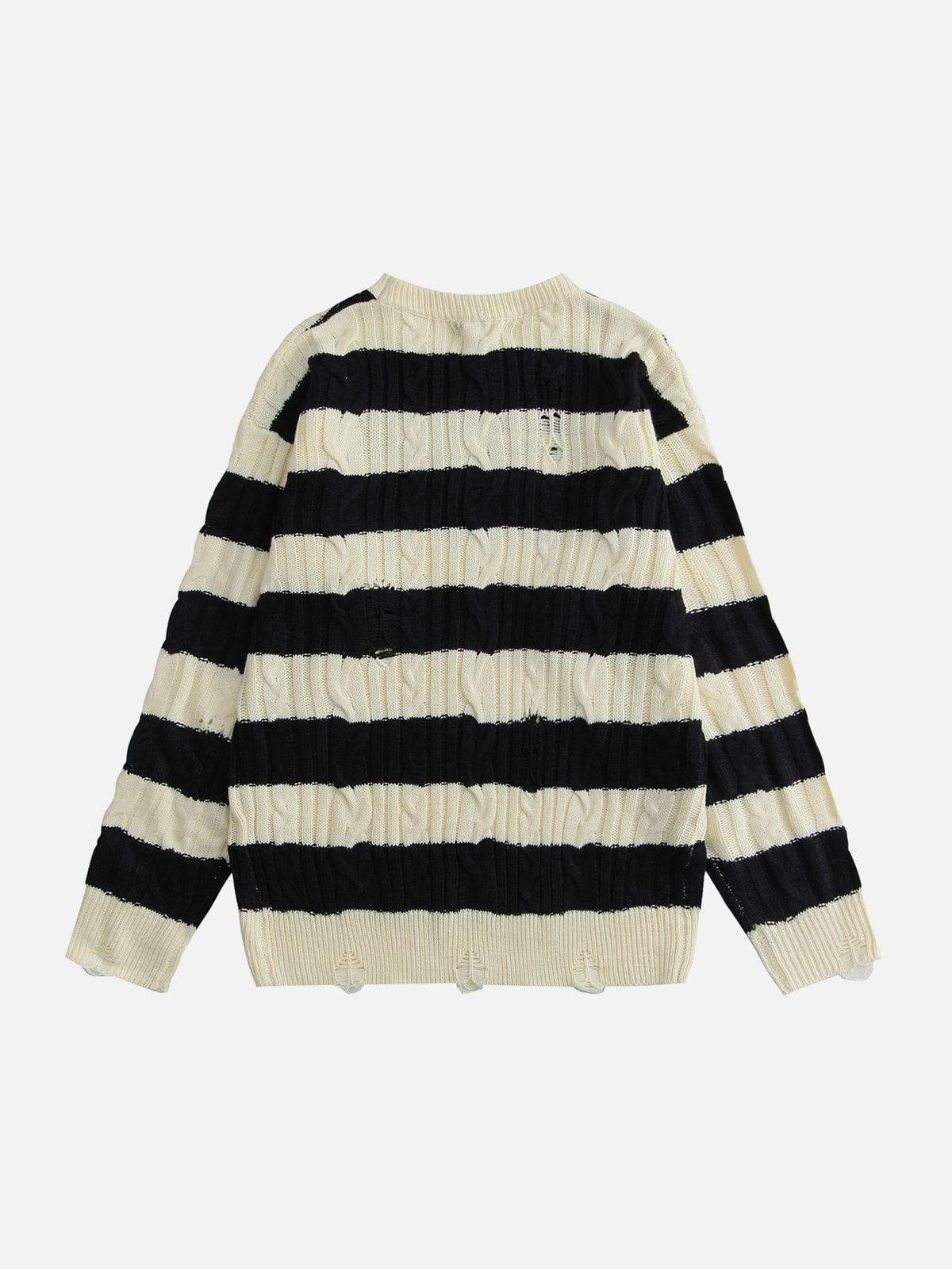 1984® - Torn Stripe Collision Color Sweater - 1984brand