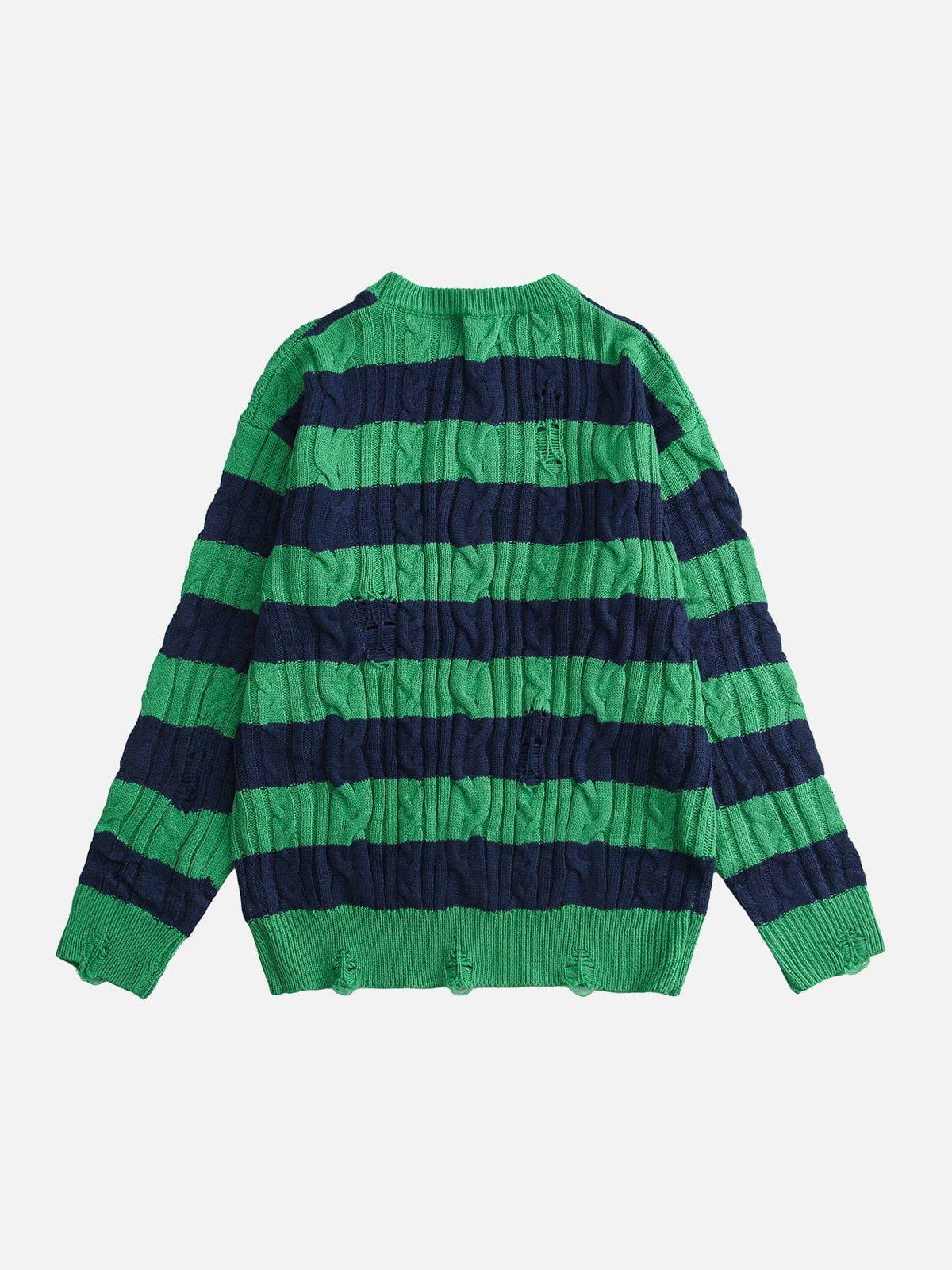 1984® - Torn Stripe Collision Color Sweater - 1984brand