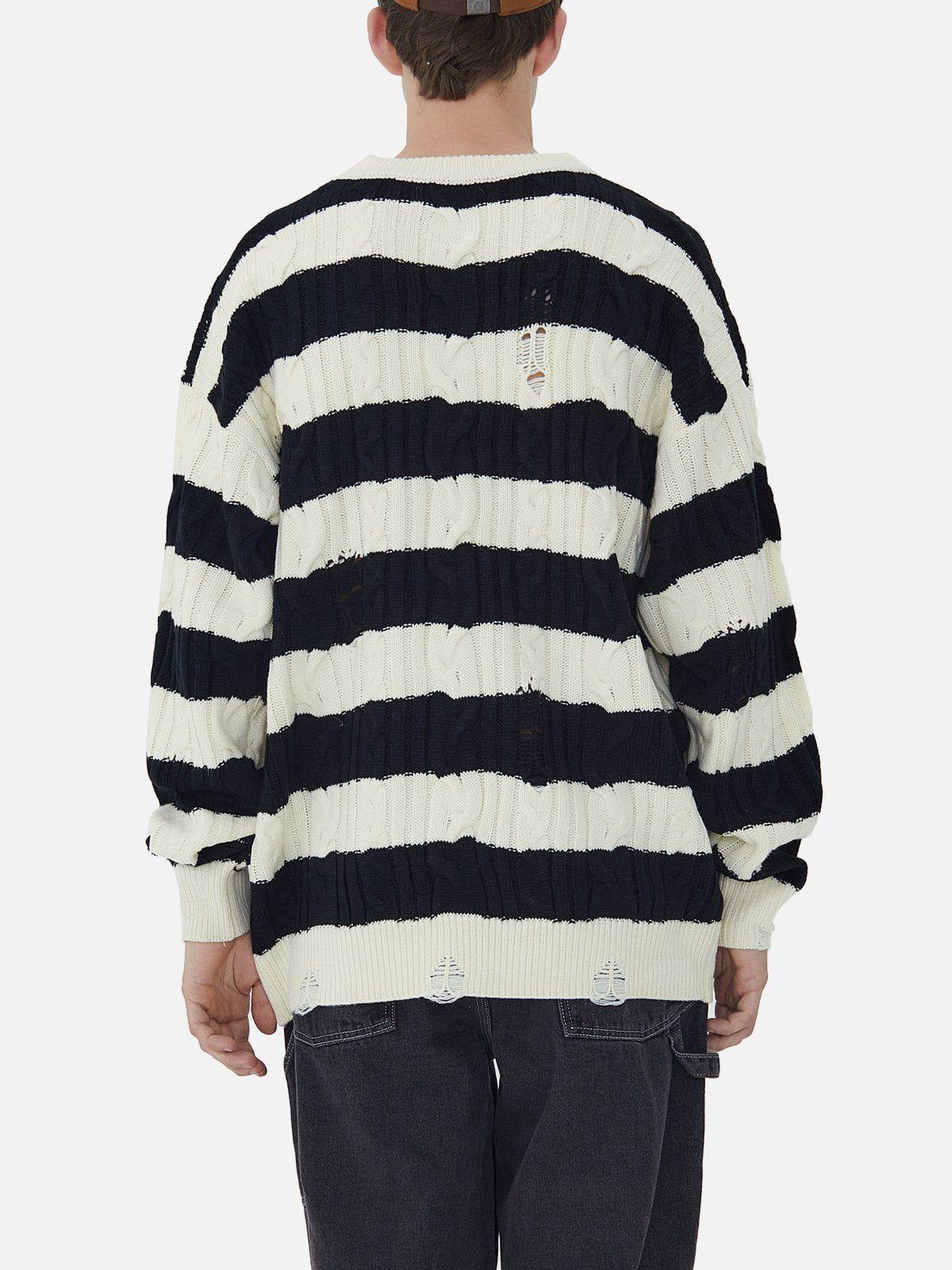 1984® - Torn Stripe Collision Color Sweater - 1984brand