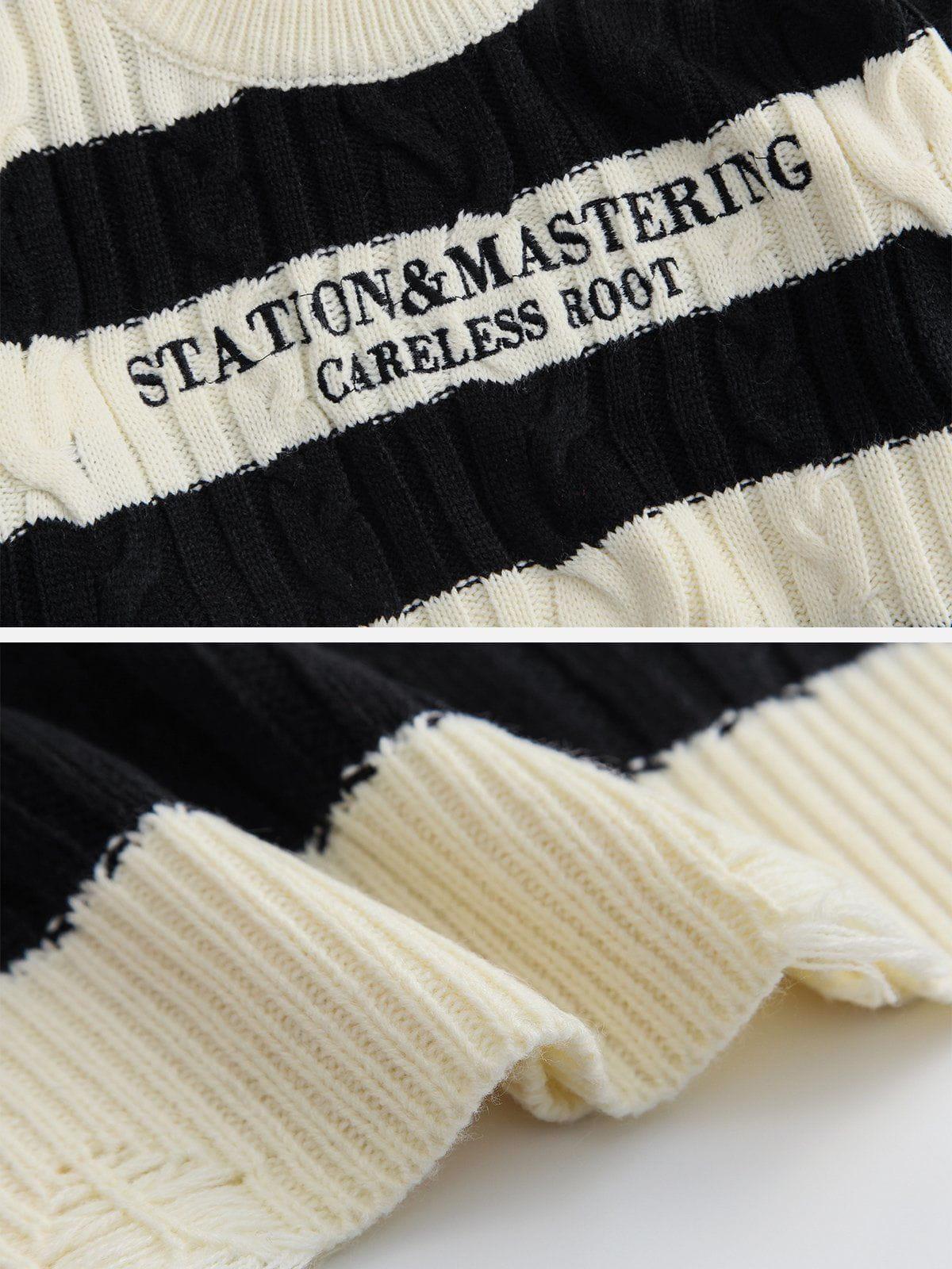 1984® - Torn Stripe Collision Color Sweater - 1984brand