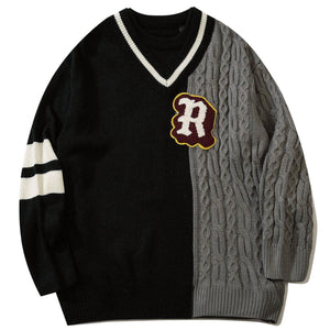 1984® - Towel Embroidered Color Block Knit Sweater - 1984brand