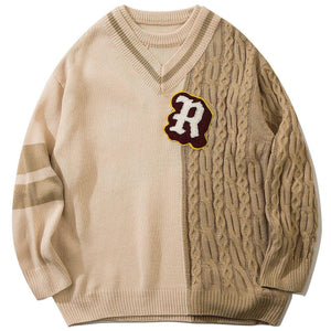 1984® - Towel Embroidered Color Block Knit Sweater - 1984brand