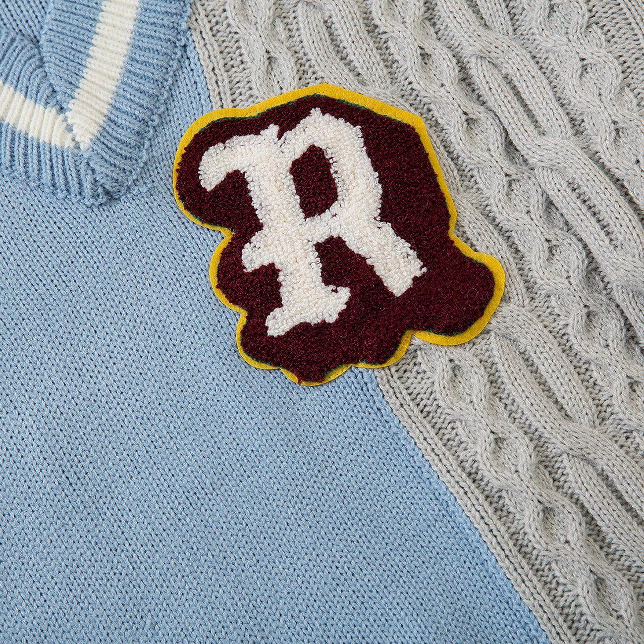 1984® - Towel Embroidered Color Block Knit Sweater - 1984brand