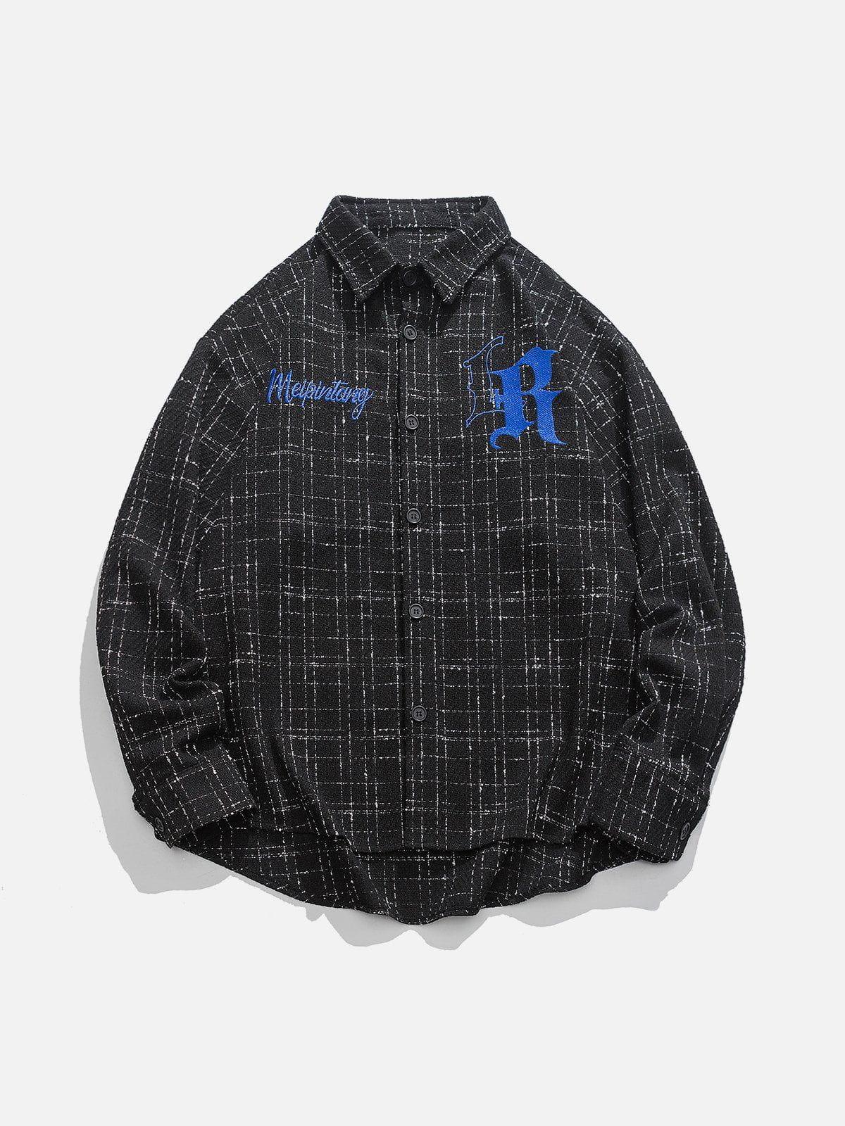 1984® - Trellis Letter Embroidery Long Sleeve Shirts - 1984brand