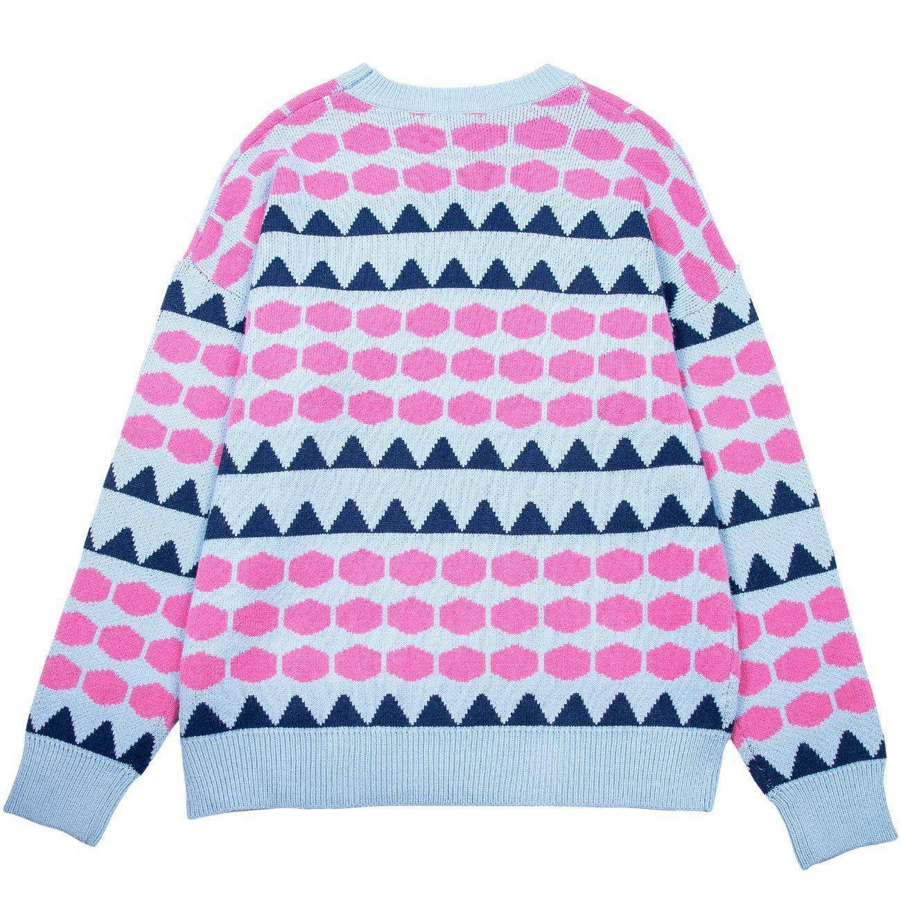 1984® - Triangle Hexagon Pattern Knit Sweater - 1984brand