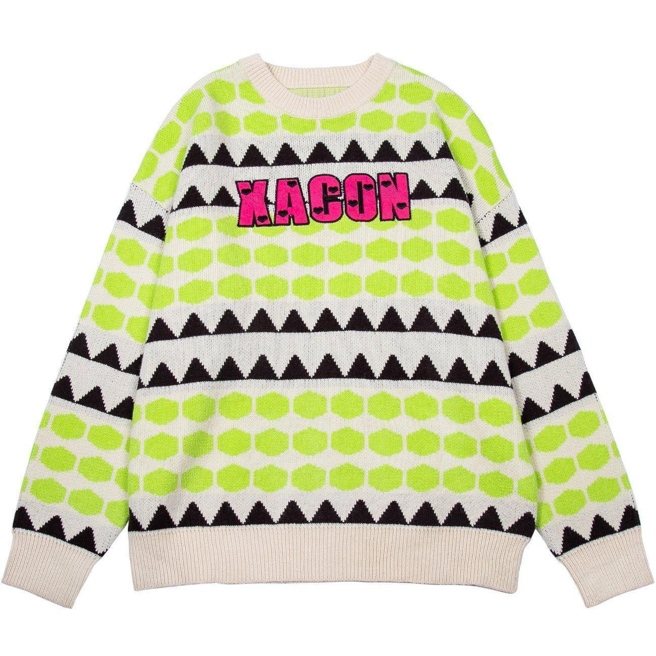 1984® - Triangle Hexagon Pattern Knit Sweater - 1984brand
