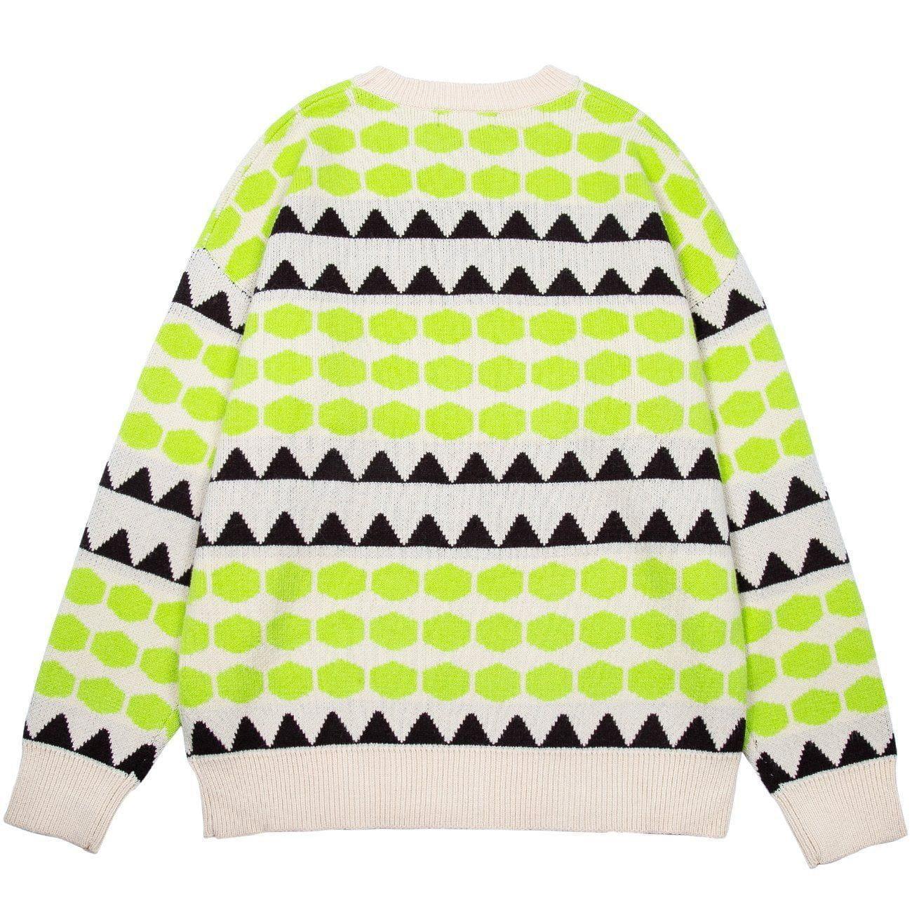 1984® - Triangle Hexagon Pattern Knit Sweater - 1984brand