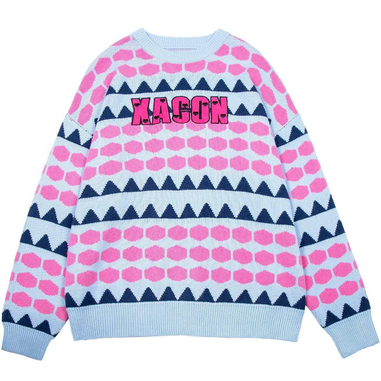 1984® - Triangle Hexagon Pattern Knit Sweater - 1984brand