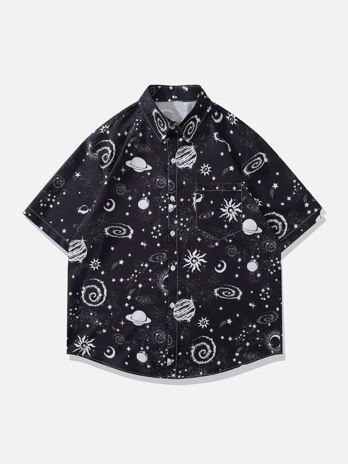 1984® - Universe Galaxy Print Short Sleeve Shirts - 1984brand