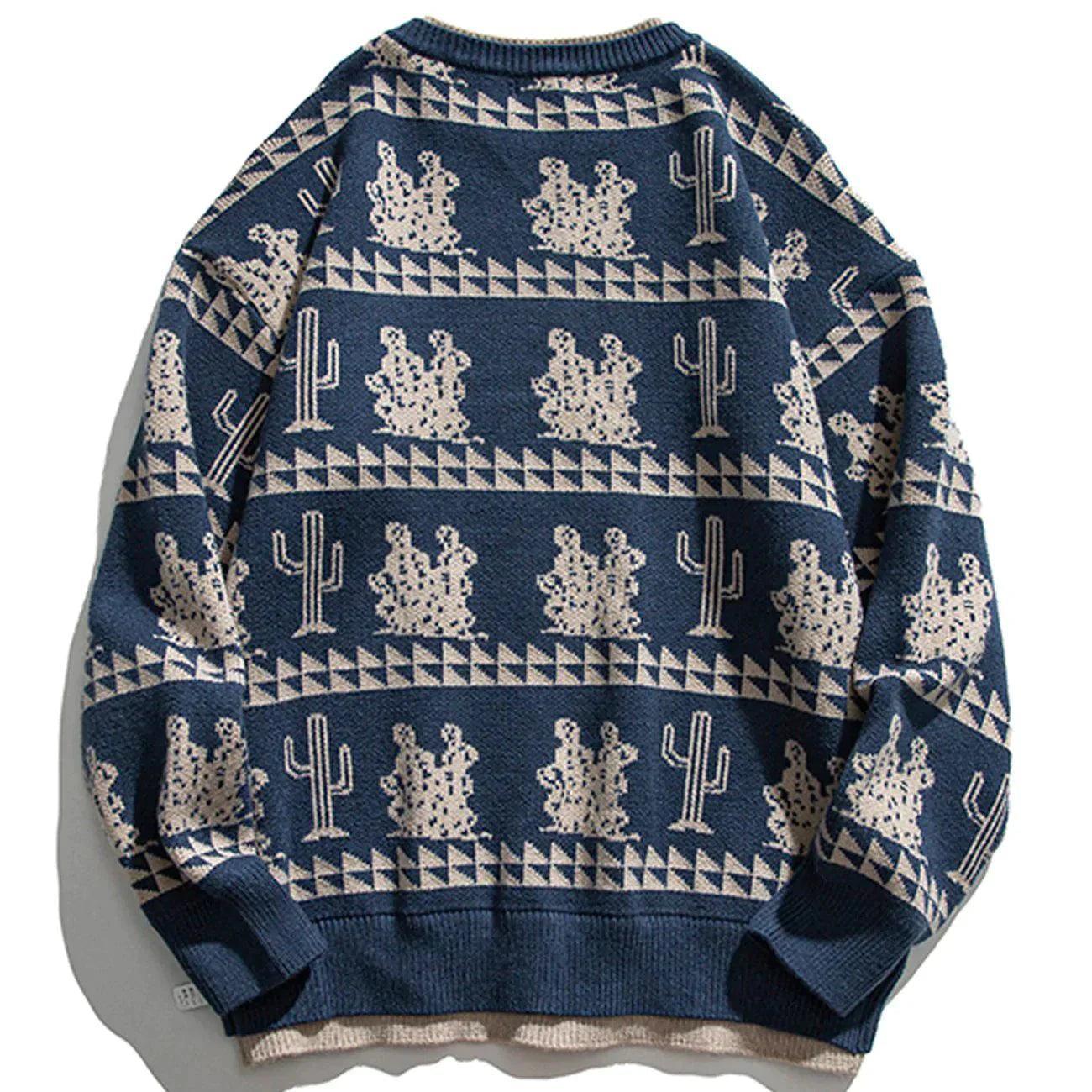 1984® - Vintage Cactus Fake Two Knit Sweater - 1984brand