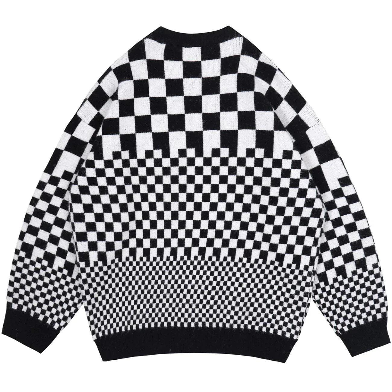 1984® - Vintage Checkerboard Plaid Knit Sweater - 1984brand