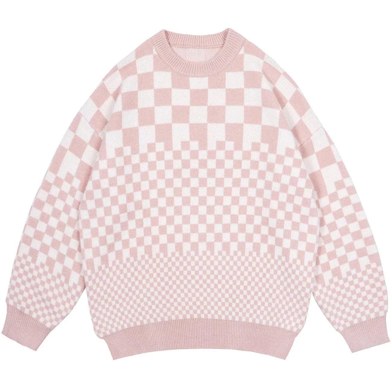 1984® - Vintage Checkerboard Plaid Knit Sweater - 1984brand