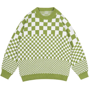 1984® - Vintage Checkerboard Plaid Knit Sweater - 1984brand