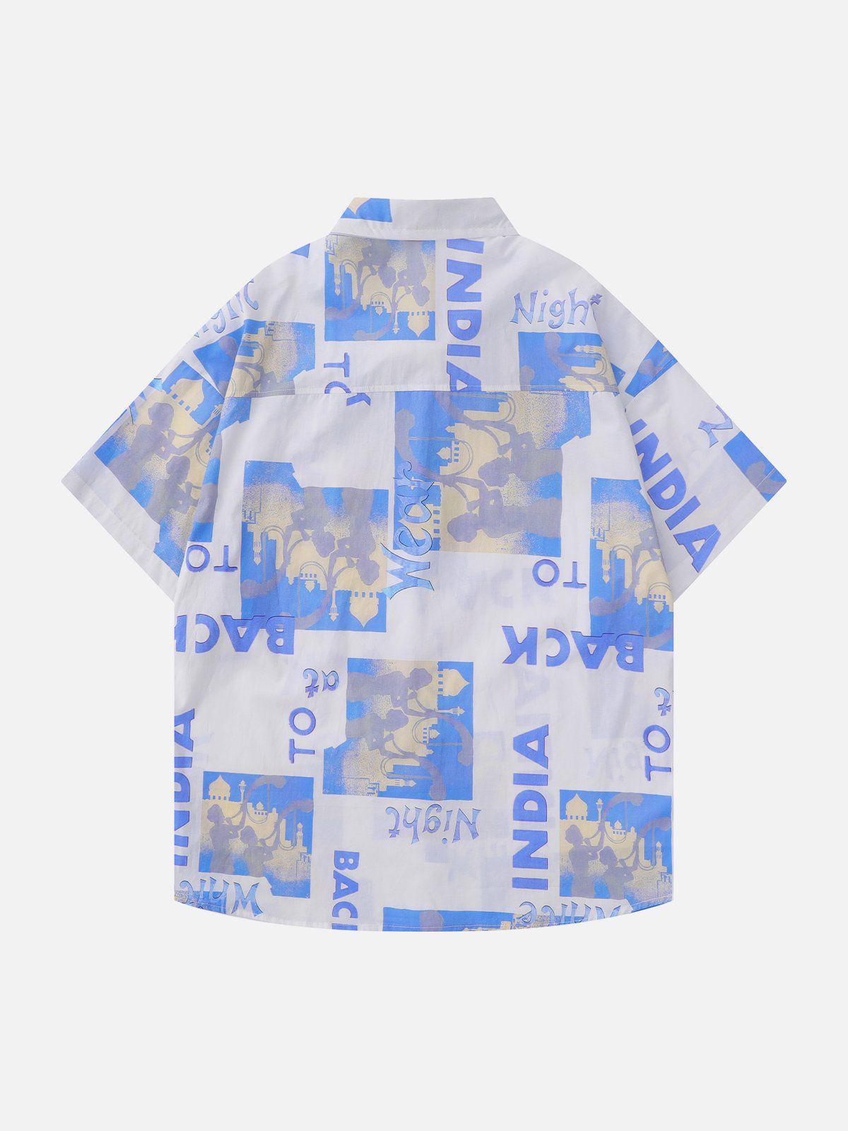1984® - Vintage Letter Print Short Sleeve Shirts - 1984brand