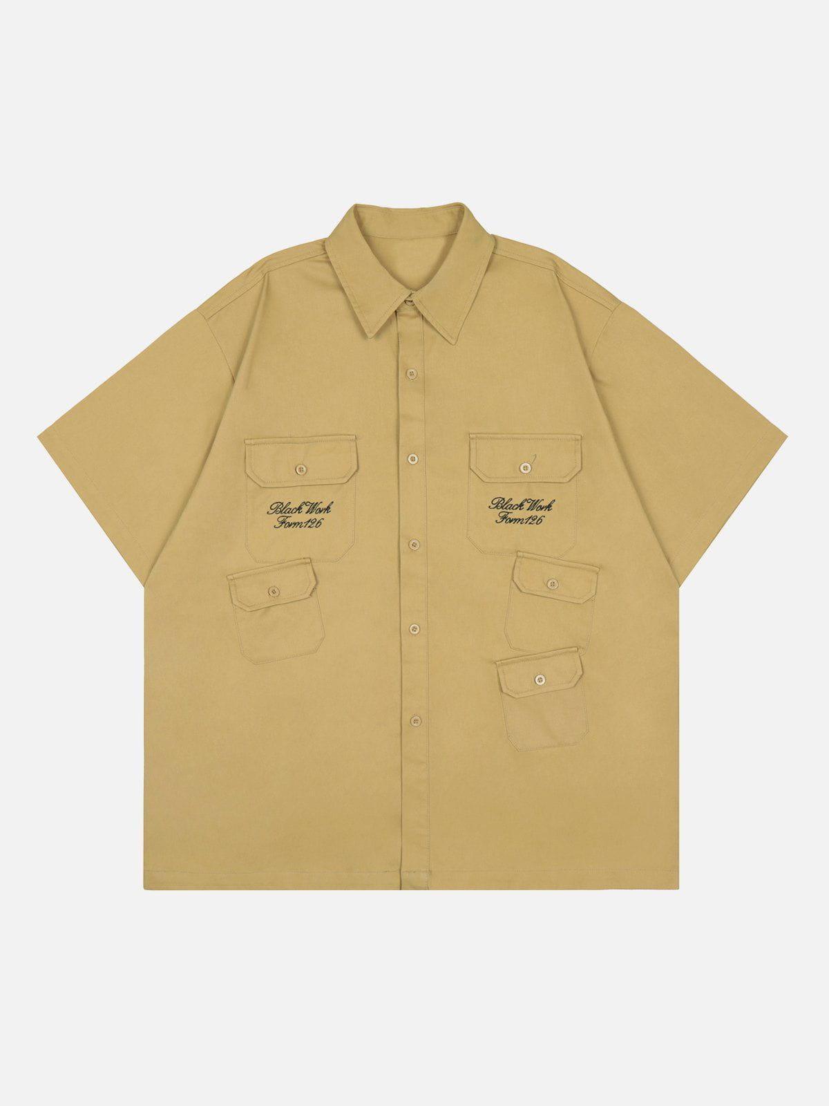 1984® - Vintage Multi Pocket Embroidered Short Sleeve Shirt - 1984brand
