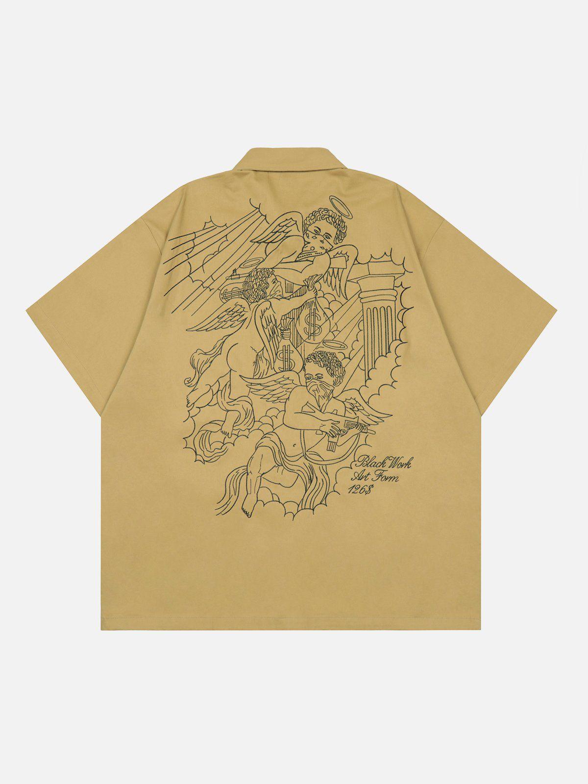 1984® - Vintage Multi Pocket Embroidered Short Sleeve Shirt - 1984brand