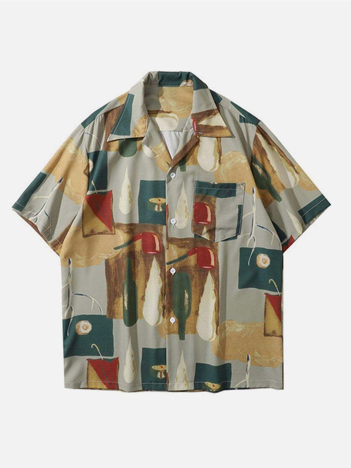 1984® - Vintage Oil Painting Pipe Print Shirt - 1984brand