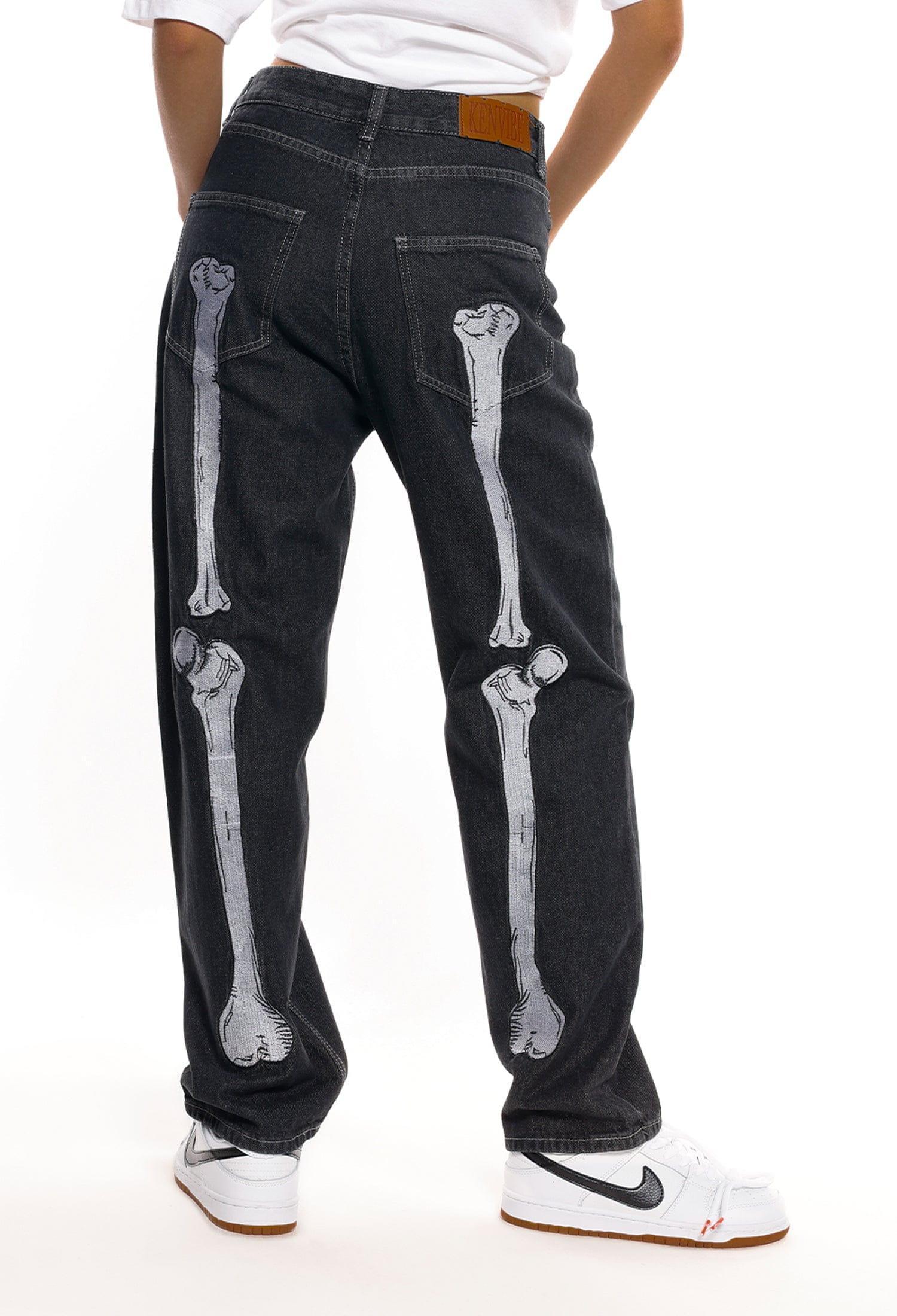 1984® - Vintage Skull Bone Embroidery Jeans - 1984brand