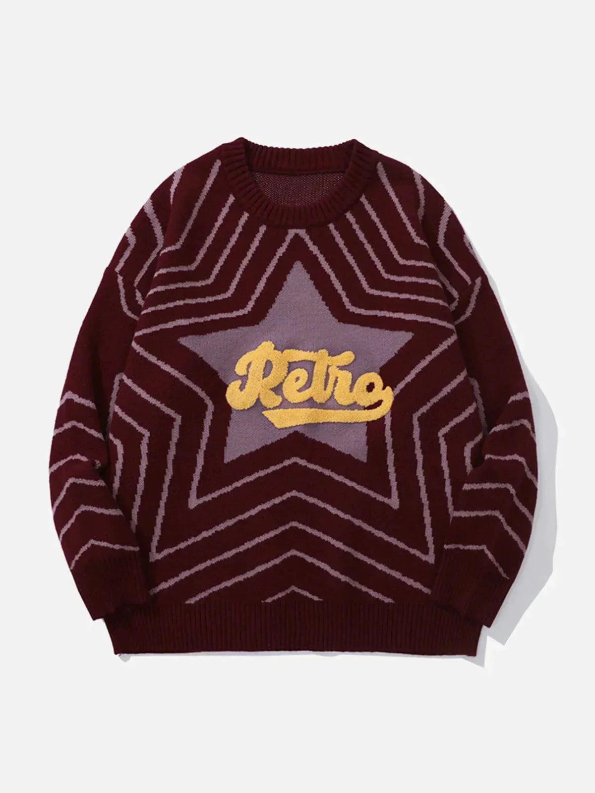 1984® - Vintage Star Letters Graphic Sweater - 1984brand