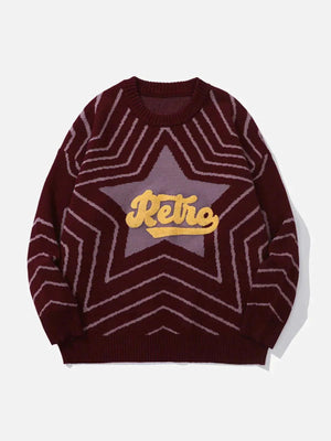 1984® - Vintage Star Letters Graphic Sweater - 1984brand