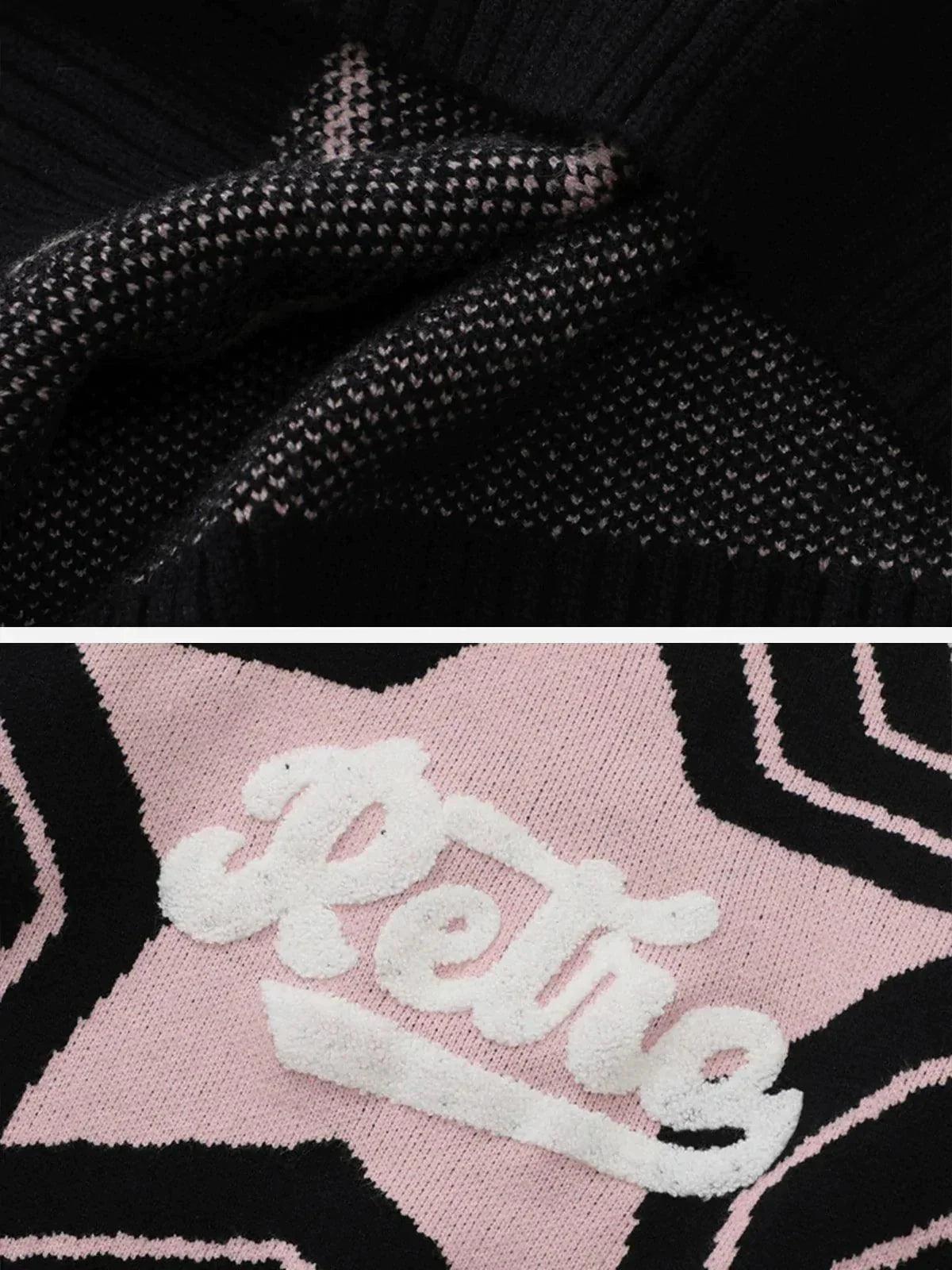 1984® - Vintage Star Letters Graphic Sweater - 1984brand