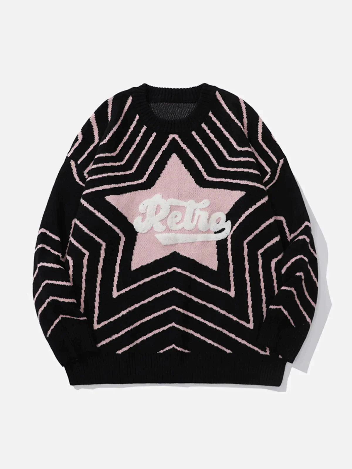 1984® - Vintage Star Letters Graphic Sweater - 1984brand