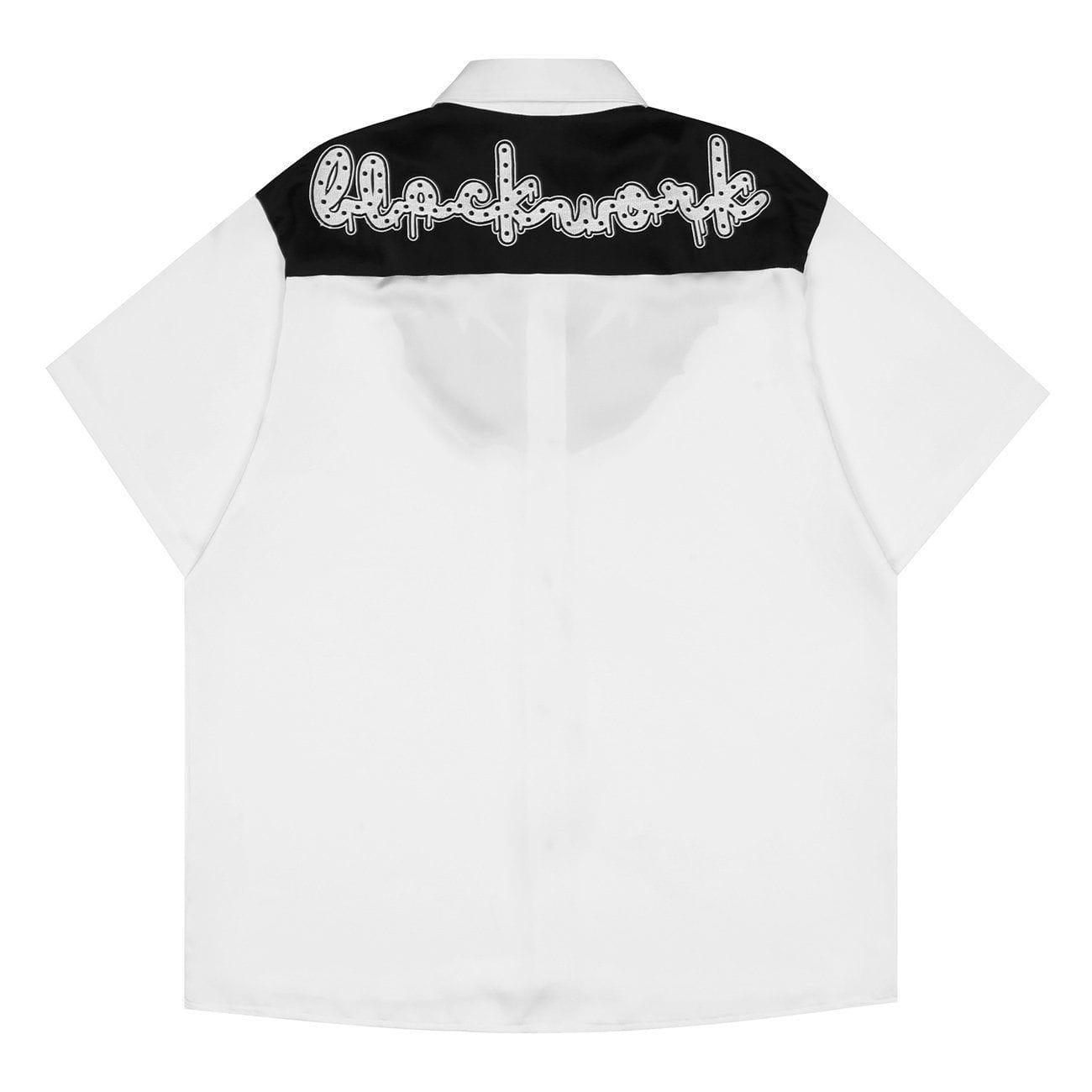 1984® - Vintage Stars Embroidery Patchwork Short Sleeve Shirt - 1984brand