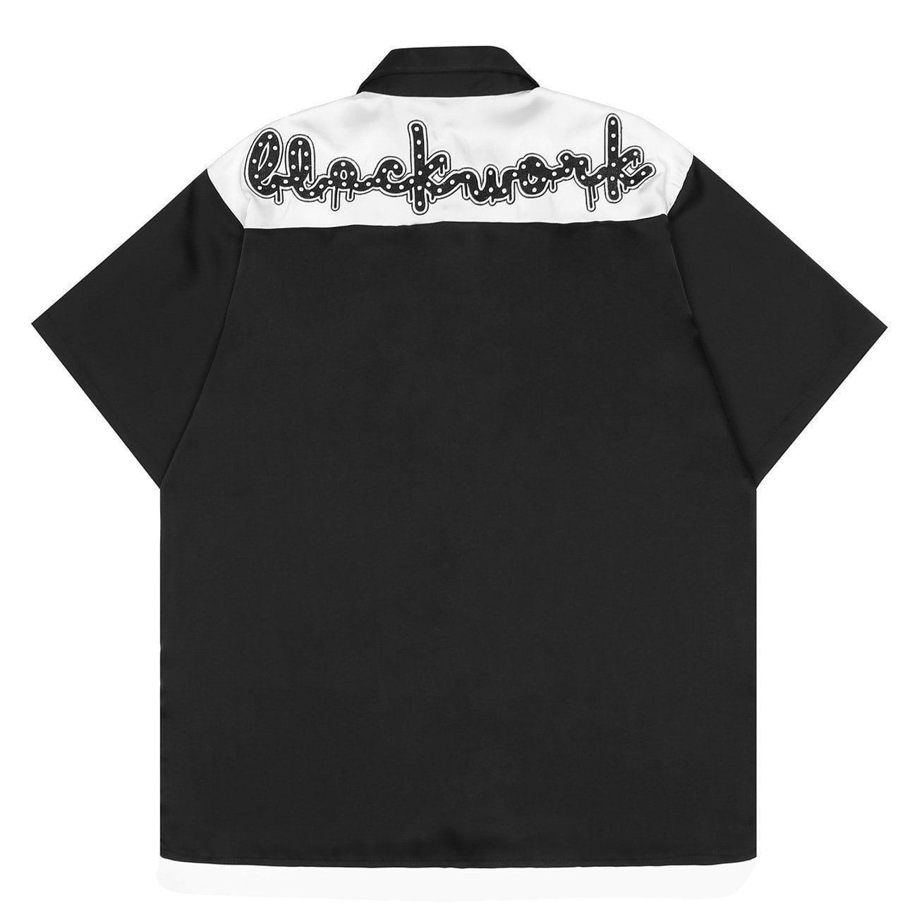 1984® - Vintage Stars Embroidery Patchwork Short Sleeve Shirt - 1984brand