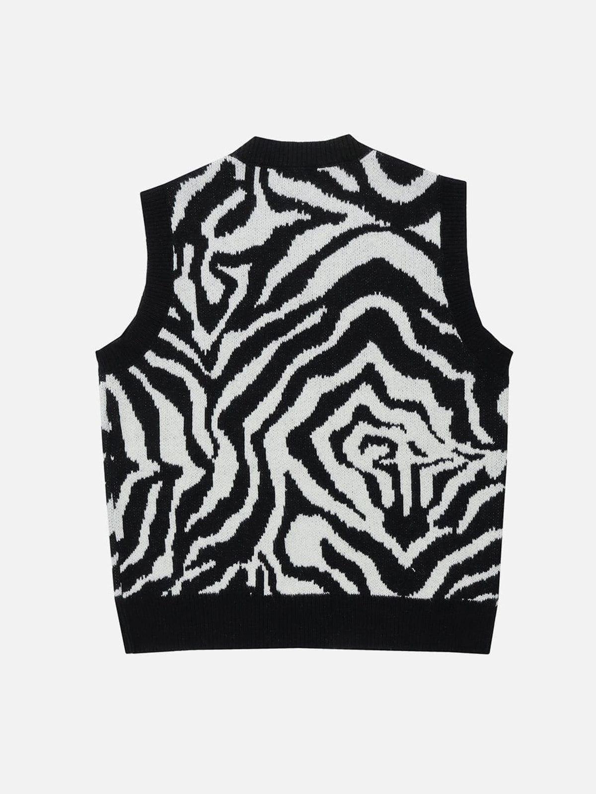 1984® - Zebra Pattern Embroidery Sweater Vest - 1984brand