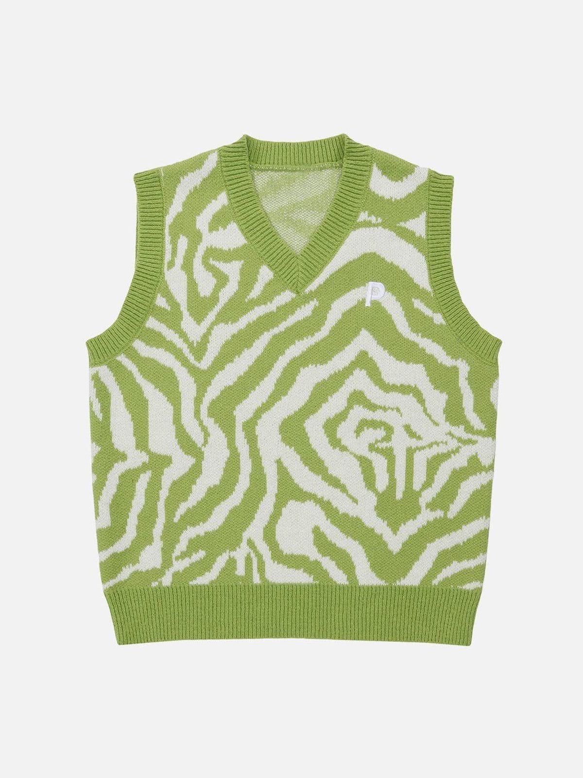 1984® - Zebra Pattern Embroidery Sweater Vest - 1984brand