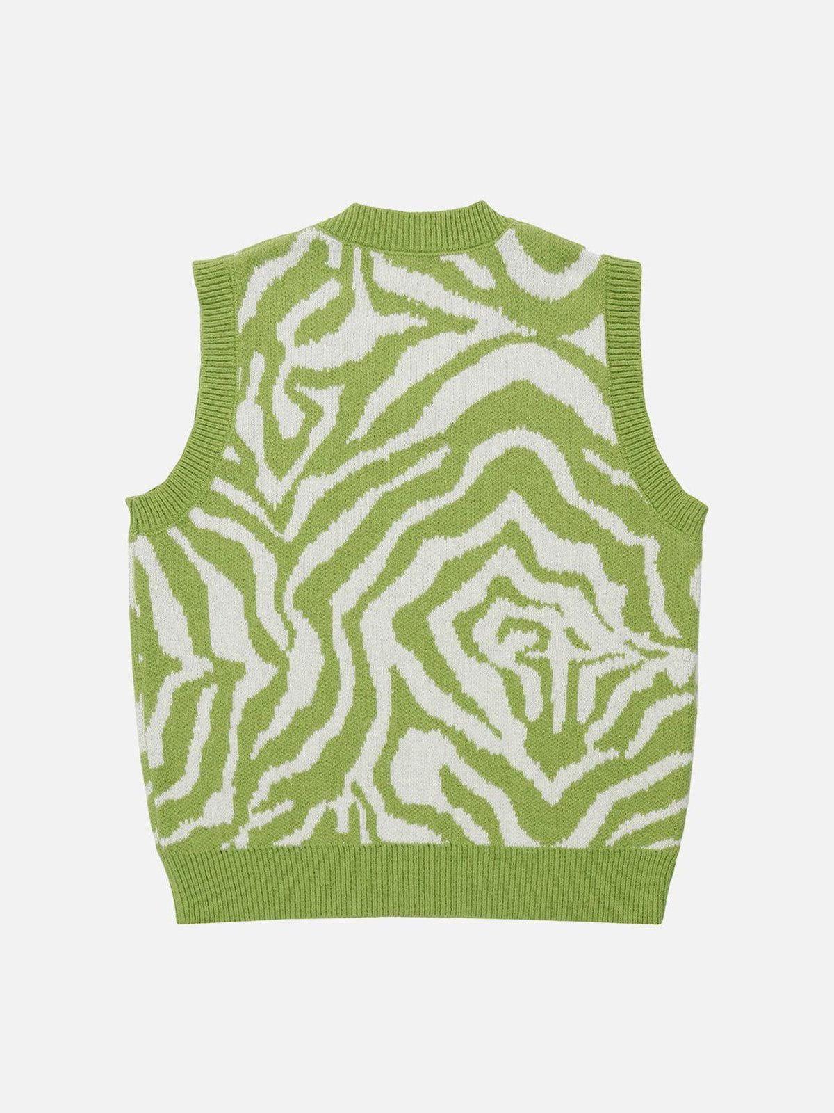 1984® - Zebra Pattern Embroidery Sweater Vest - 1984brand