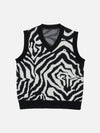 1984® - Zebra Pattern Embroidery Sweater Vest - 1984brand