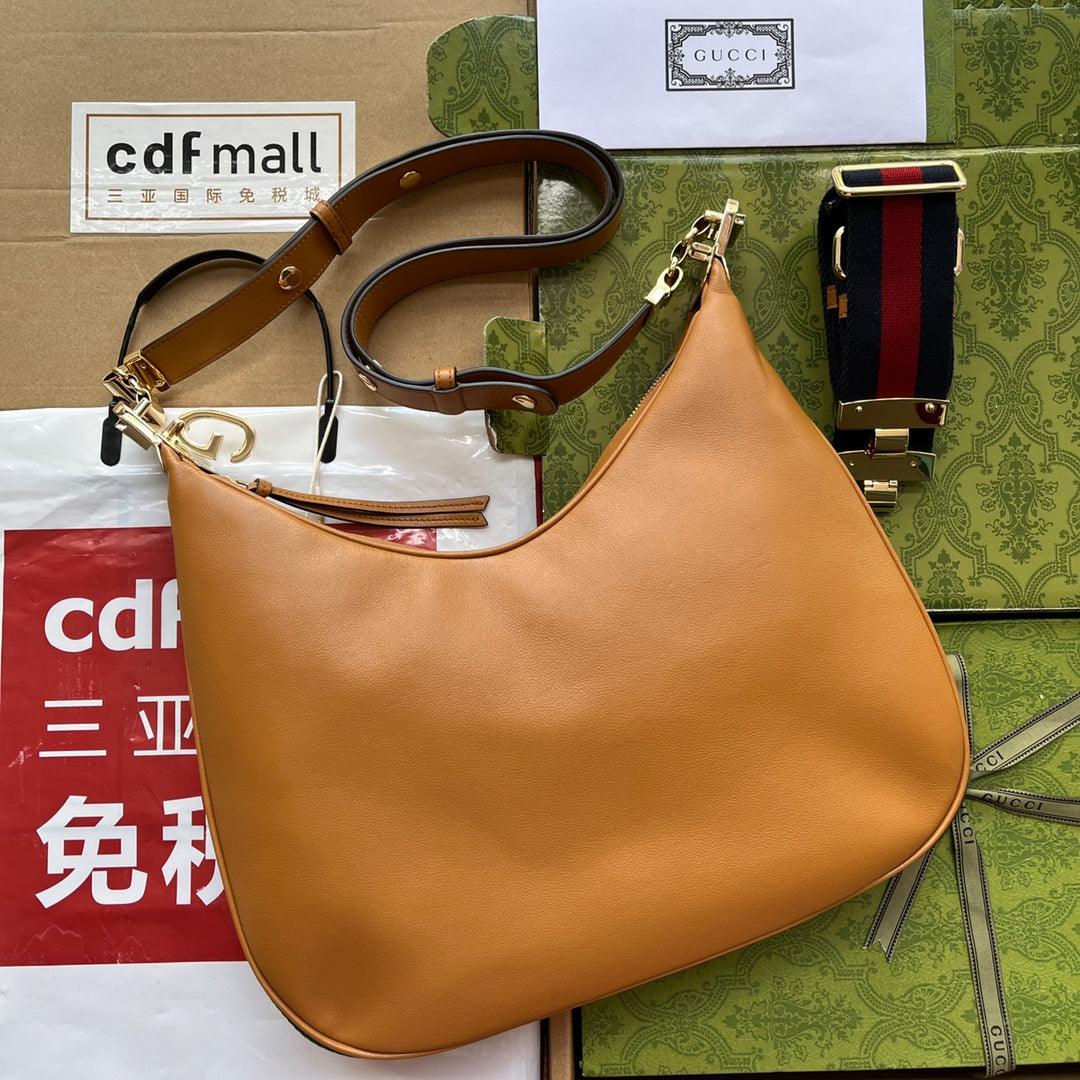 gg Atache Large Shoulder Bag Brown For Women, Women&#8217;s Bags 13.8in/35cm gg‎ 702823 UXWBG 3162