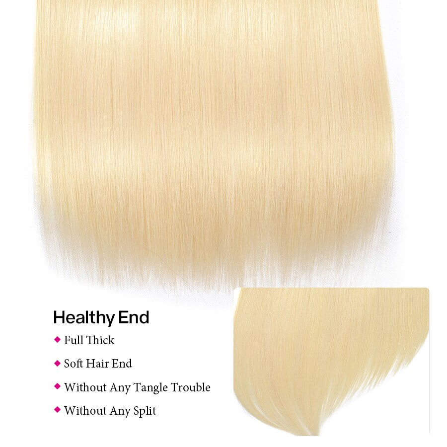 T1b/613 Ombre Blonde Brazilian Virgin Straight Hair 3 Bundles Unprocessed 100% Humanm Hiar Weave Extensions Hermosa Hair