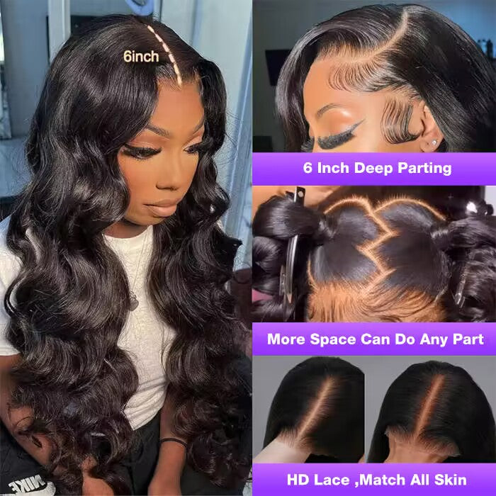 13x4 Body Wave Pre-All Lace Frontal Wig Glueless Lace Front Wigs with Invisible Knots 220% - 1984brand