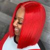 Red Bob Wig Straight 13x4 Lace Front Human Hair Wig Natural Hairline Bob Wigs 150% Density hermosahair