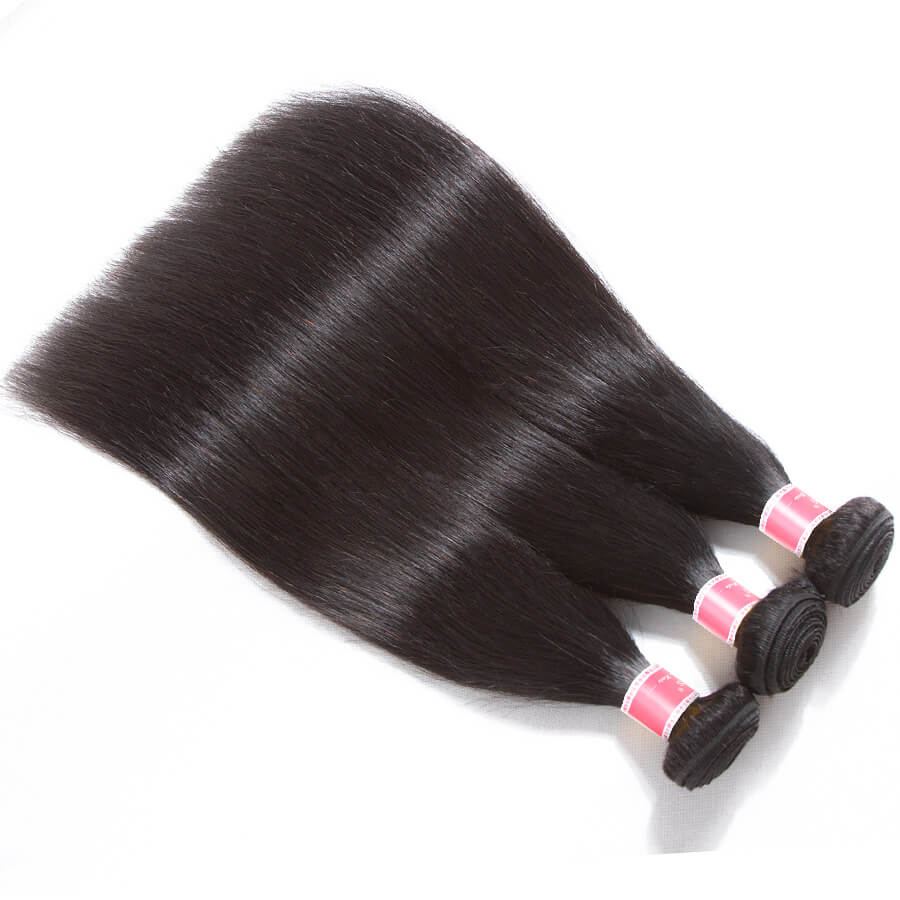 Peruvian Straight Hair 3 Bundles with 4*4 Closure Soft Unprocessed Virgin Human Hair Hermosa Hair