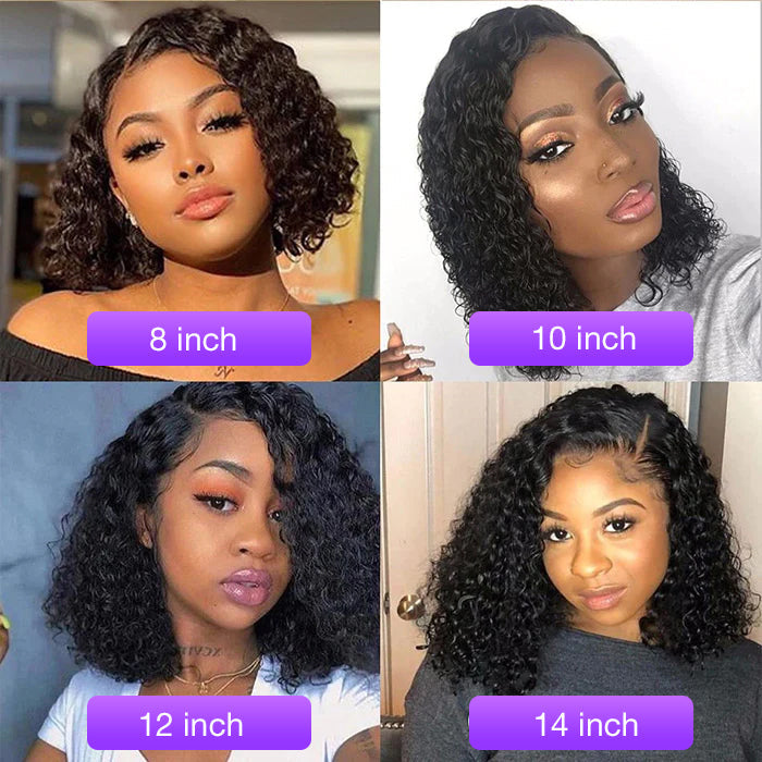 Ready To Go Glueless Curly Bob Wigs Pre Cut HD Lace Closure Wigs 100% Human Hair hermosahair