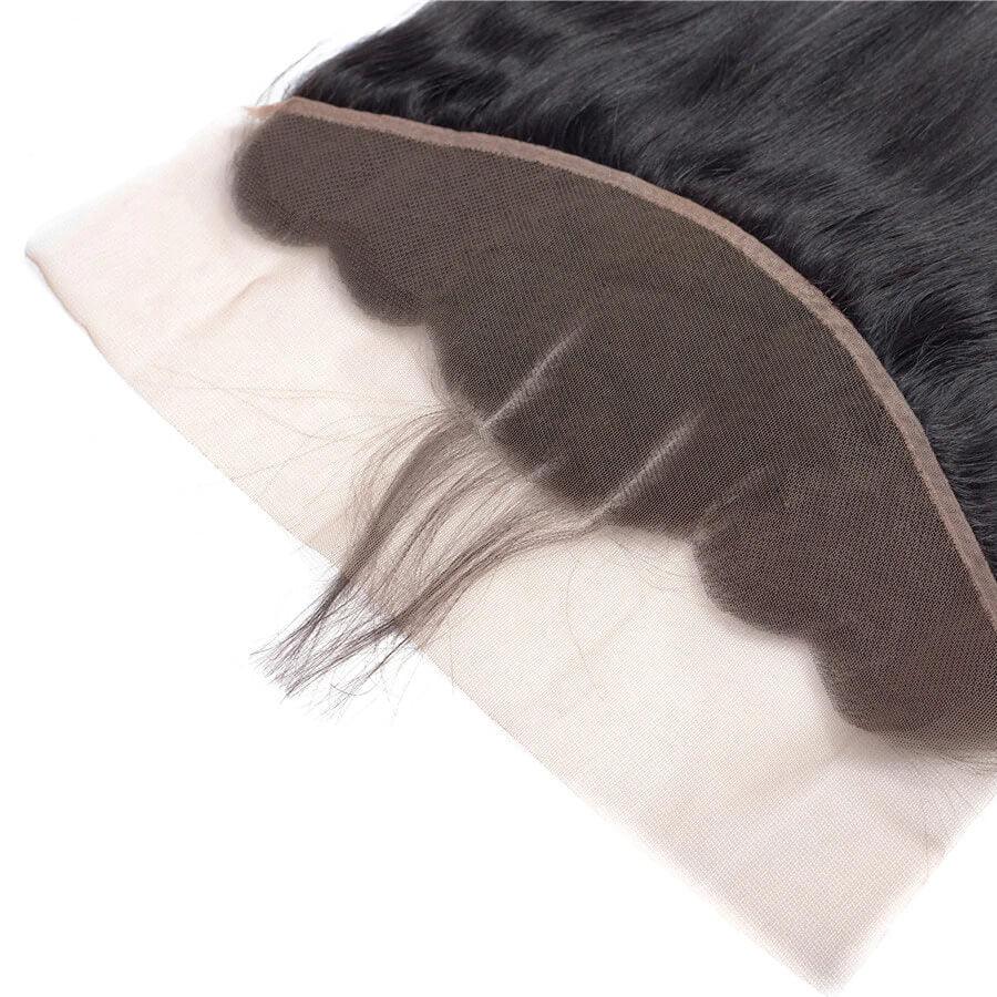 Malaysian Straight Hair 4 Bundles With 13X4 Ear To Ear Lace Frontal Natural Color hermosahair