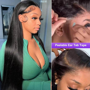 Silky Straight 13x4 Glueless Lace Frontal Wig Real Ear To Ear Pre-Cut Lace Frontal Super Secure Wig Hermosa Hair