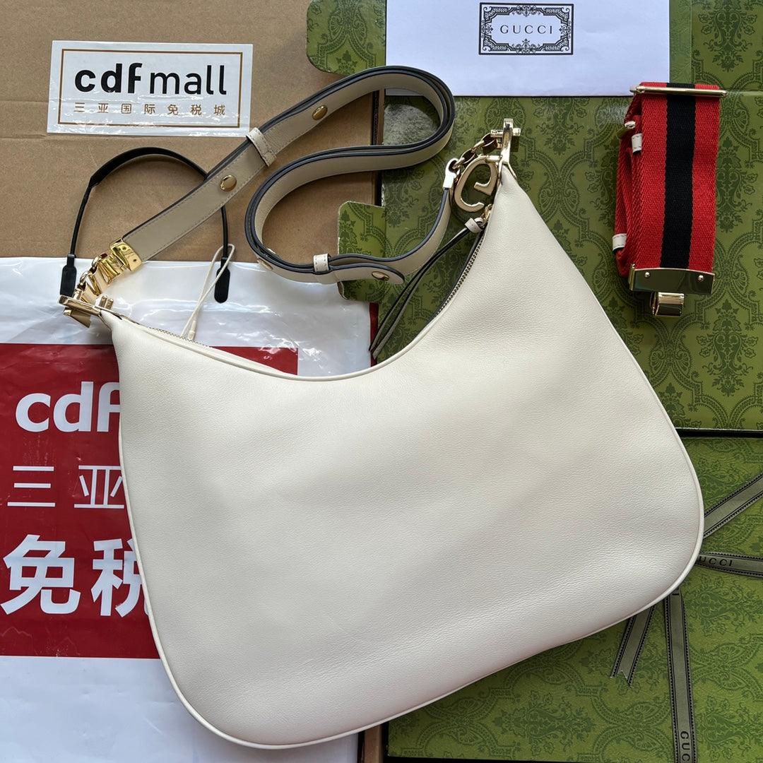 gg Atache Large Shoulder Bag White For Women, Women&#8217;s Bags 13.8in/35cm gg‎ ‎‎702823 UXWBG 9109