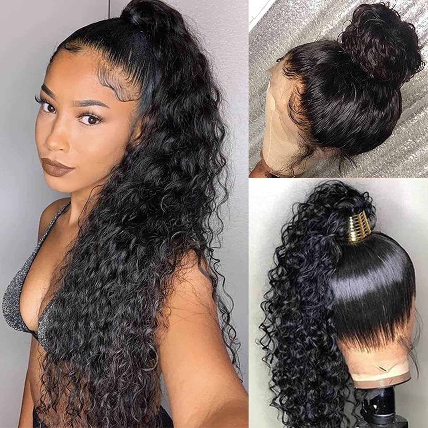 Pre Plucked 360 Lace Wigs Water Wave Transparent HD Lace Wig Brazilian Virgin Hair Hermosa Hair