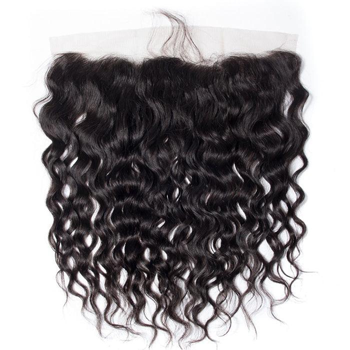 Peruvian Water Wave Virgin Hair Weave 3 Bundles With 13*4 Lace Frontal Hermosa Hair