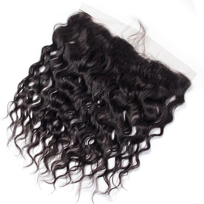 Peruvian Water Wave Virgin Hair Weave 3 Bundles With 13*4 Lace Frontal Hermosa Hair