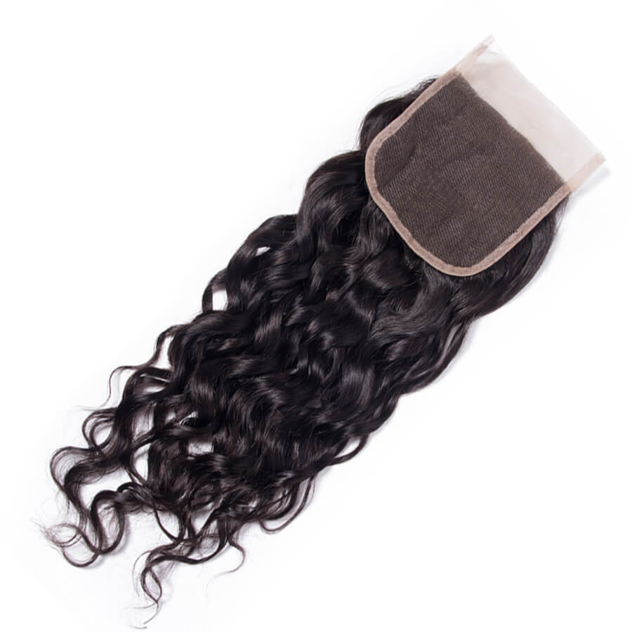 Malaysian Water Wave 3 Bundles with 4*4 Lace Closure Virgin Human Hair Hermosa Hair